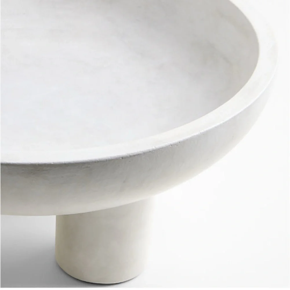 New! Crate&Barrel White Tri-Footed Ceramic Bowl